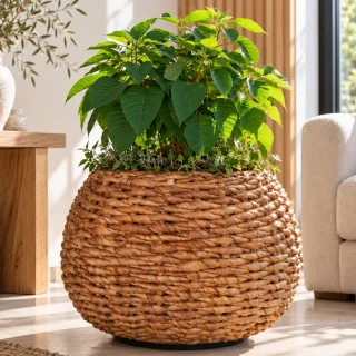 RATANOVÝ Květináč DRYPOT ABACA Natural, Ø57x44 cm
